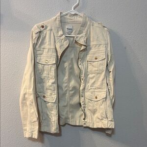 Kensie Jeans Cream Denim Utility Jacket